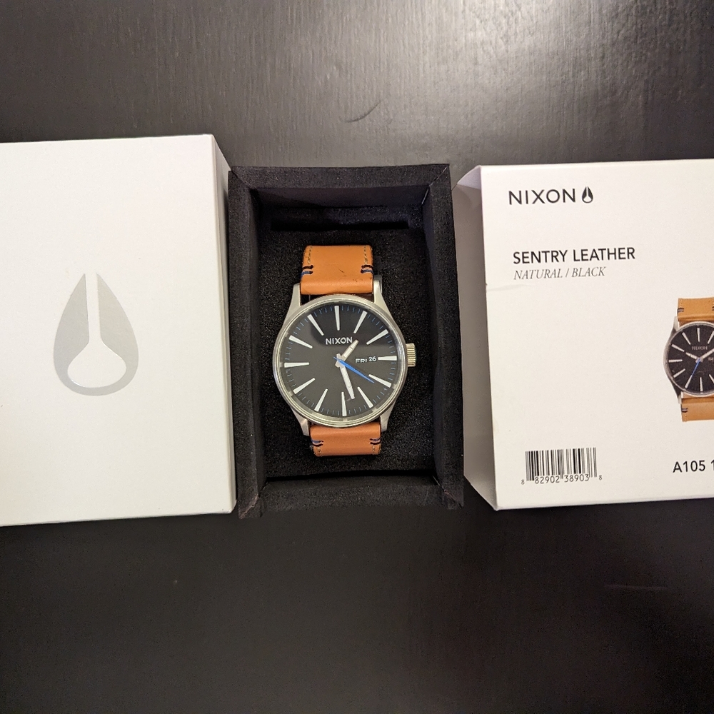 Nixon Sentry Leather X natural black